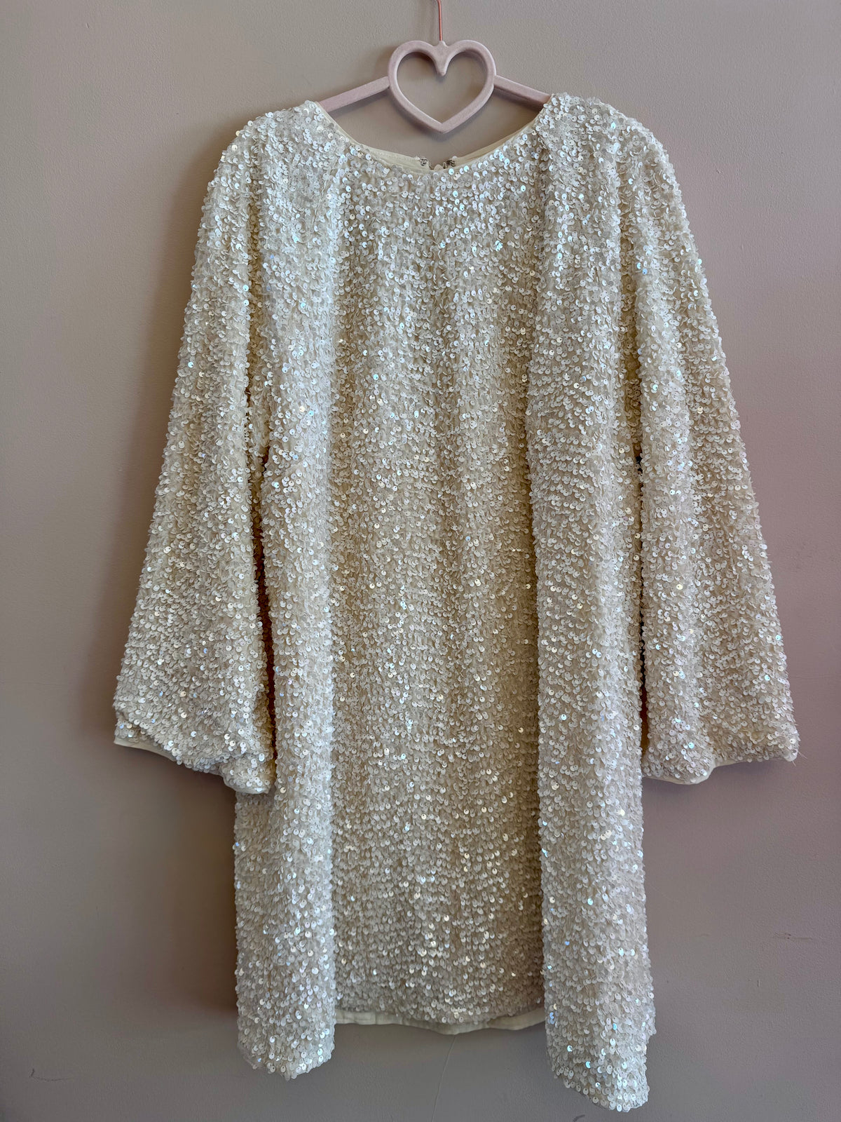 Sequin cream dress
