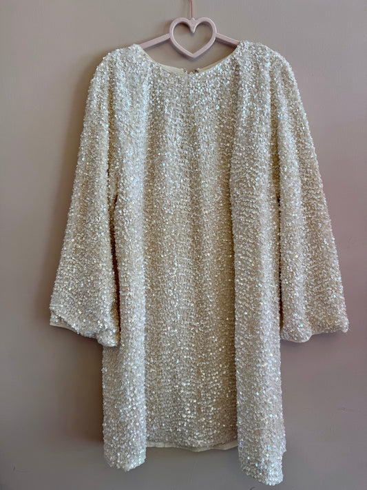 Sequin cream dress